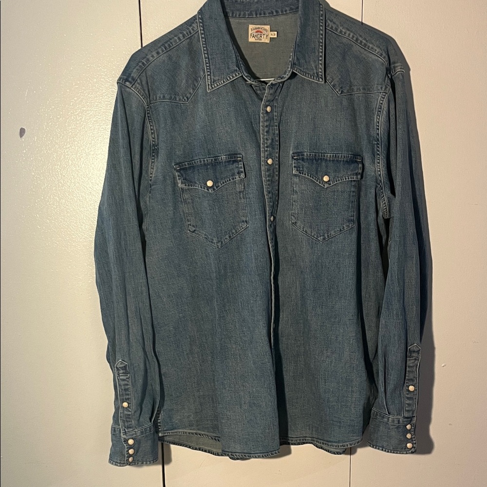 Faherty Blue Chambray Shirt